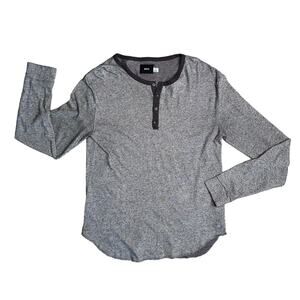 BDG URBAN OUTFITTERS Gray Long Sleeve 1/4 Button Front Henley Shirt Men’s
